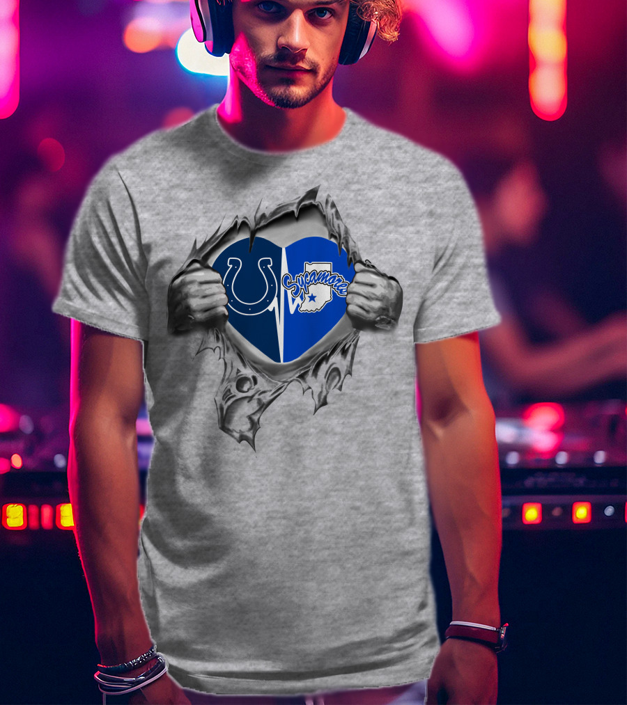 Colts Indiana State Sycamores Heart T-Shirt