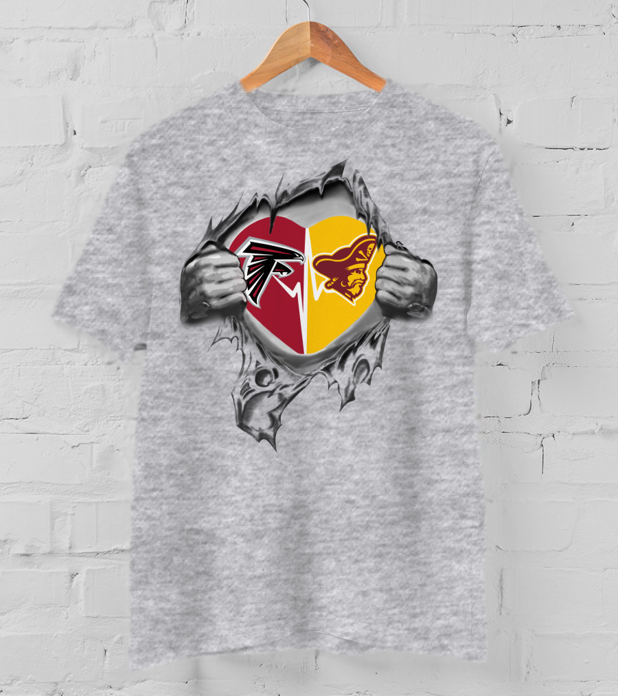 Falcons Armstrong Atlantic St Pirates Heart T-Shirt