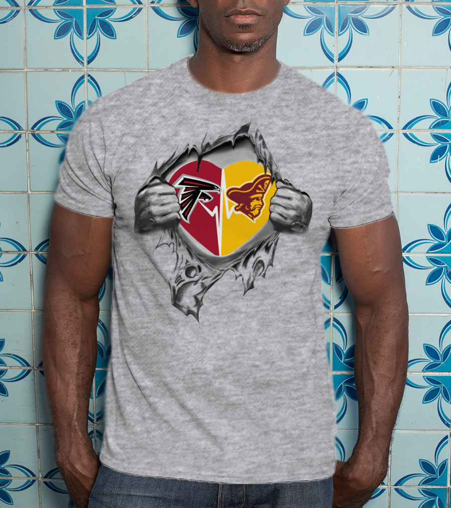 Falcons Armstrong Atlantic St Pirates Heart T-Shirt