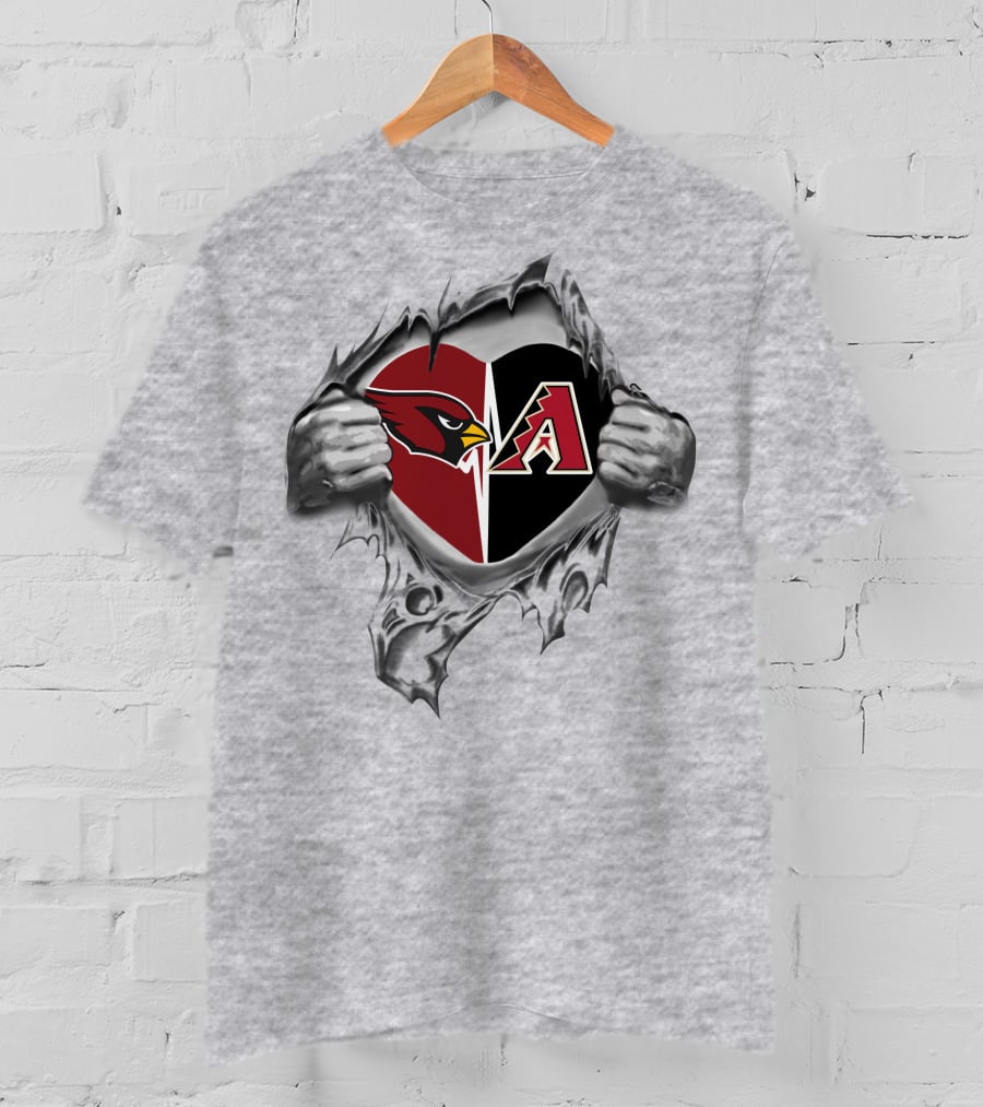 Cardinals Arizona Diamondbacks Heart Fan Pride T-Shirt