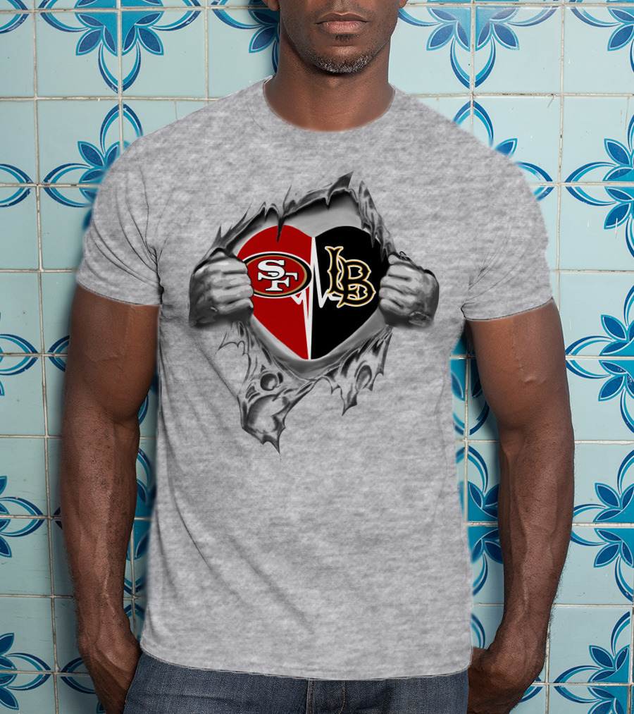 49ers Long Beach Heart Sf Lb T-Shirt