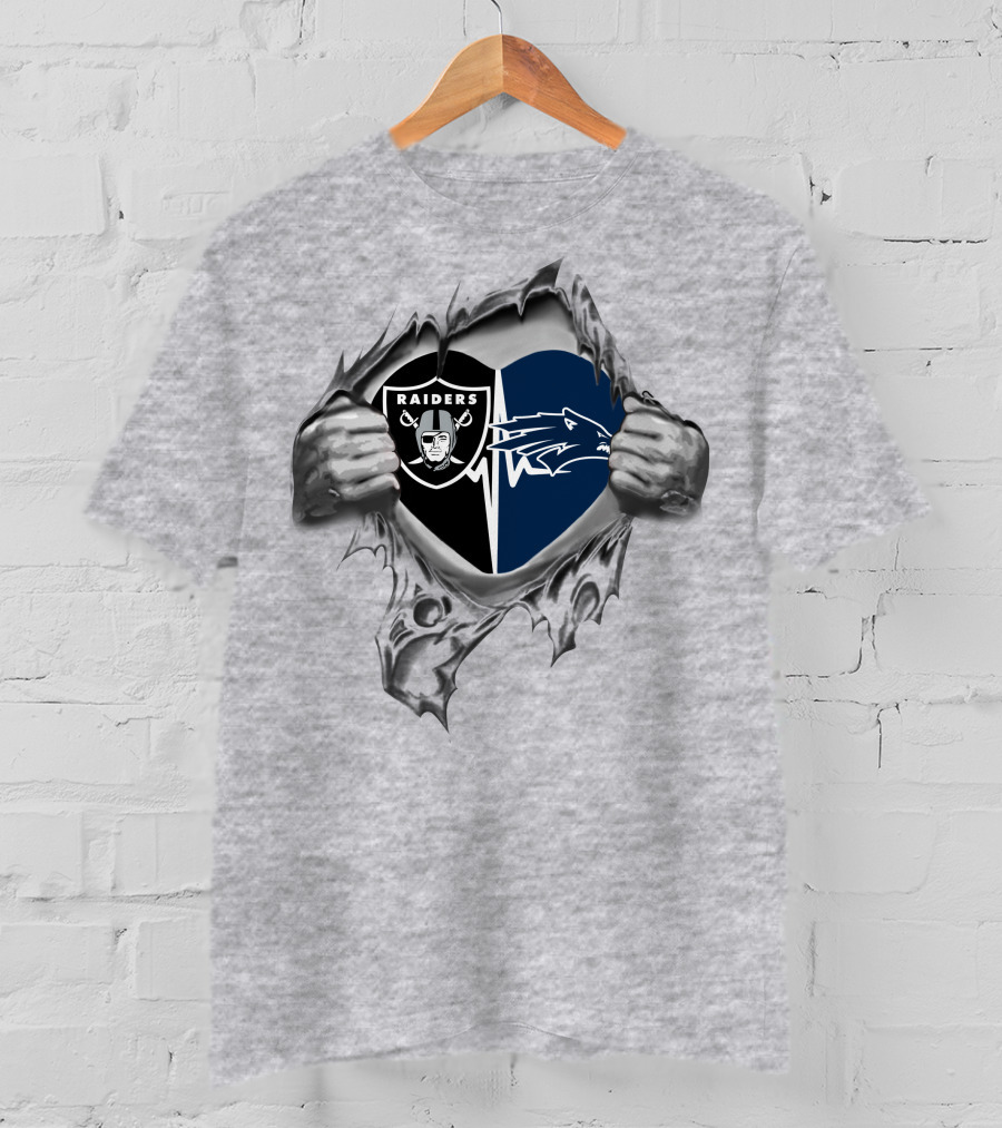 Raiders Nevada Wolf Pack Heart Raiders Logo Nevada Wolf Pack T-Shirt
