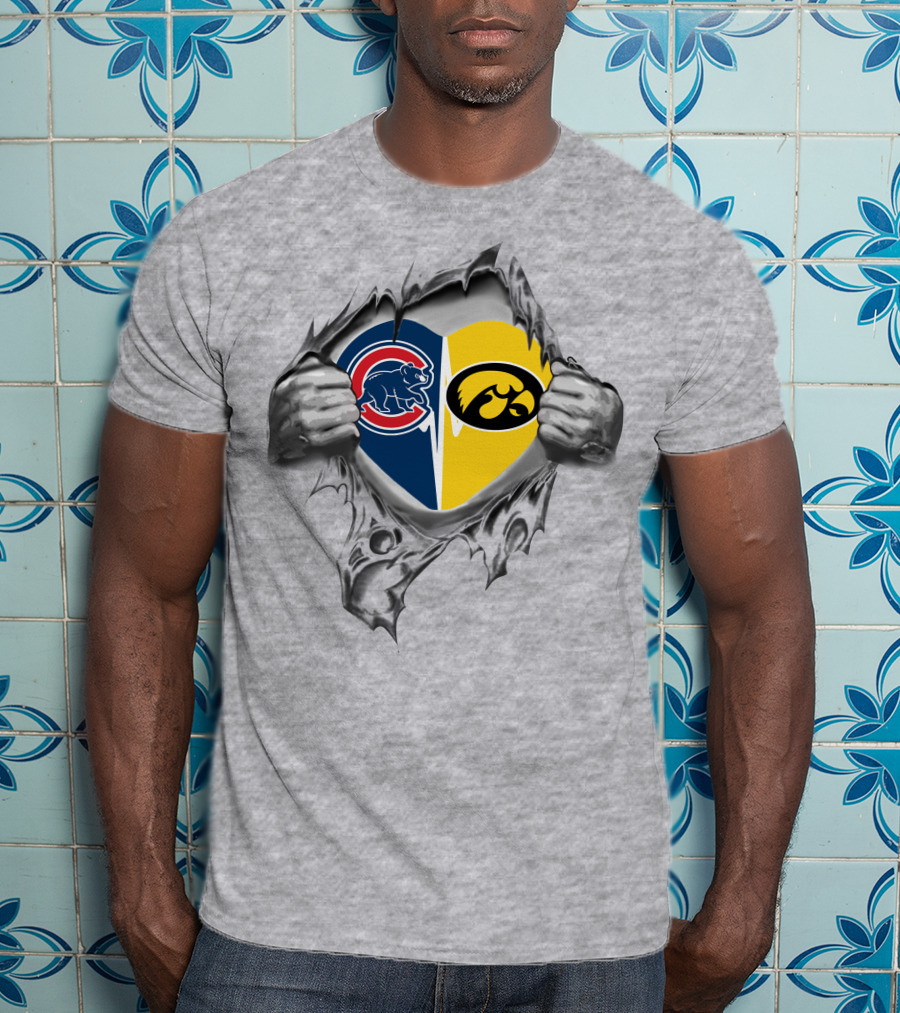 Cubs Iowa Hawkeyes Heart T-Shirt