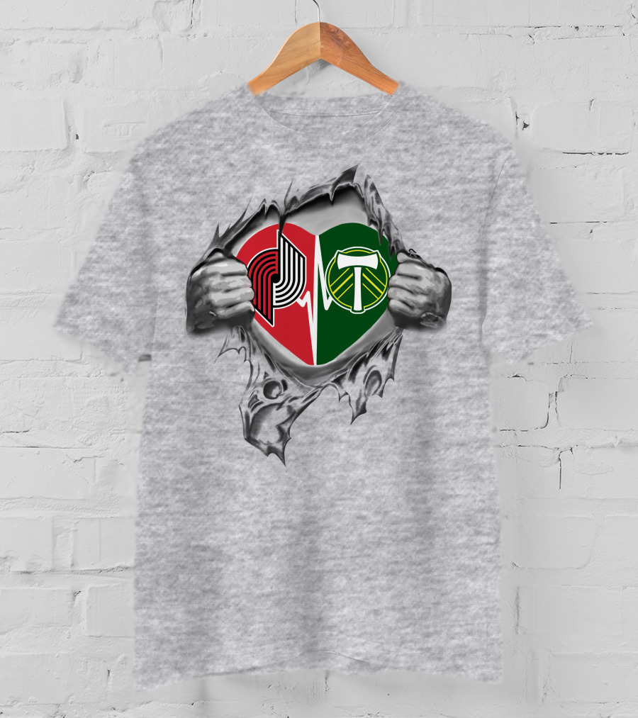 Portland Trail Blazers Timbers Heart 360 Blazers It's In My Heart T-Shirt