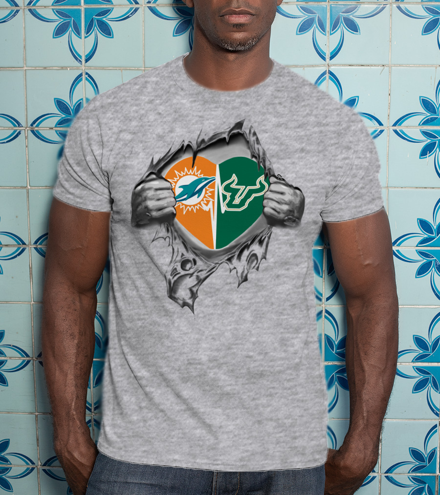 Dolphins South Florida Bulls It's In My Heart T-Shirt