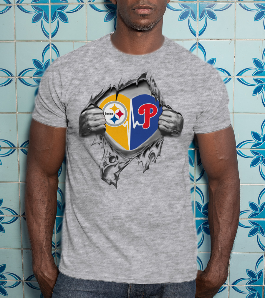 Steelers Phillies Heartbeat It's In My Heart T-Shirt