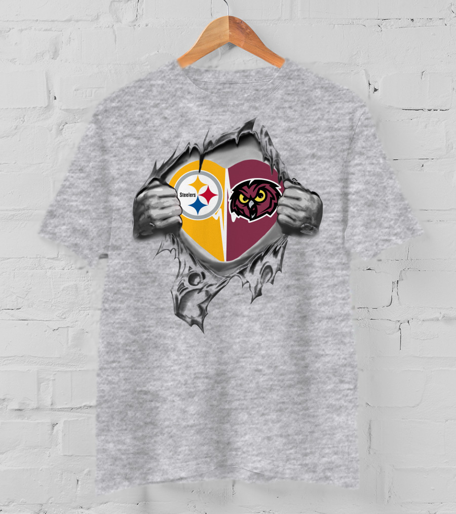 Steelers Temple Owls Heart In My Hands T-Shirt