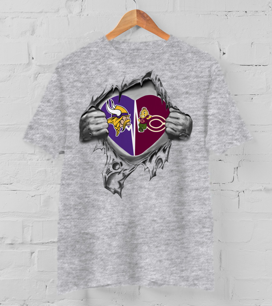 Vikings Moorhead Cobbers Logo Heart T-Shirt