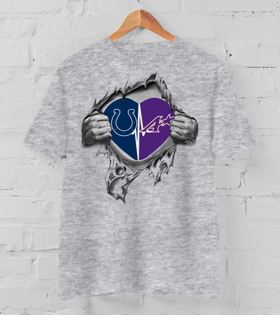 Colts Evansville Purple Aces Heart Logo Split T-Shirt