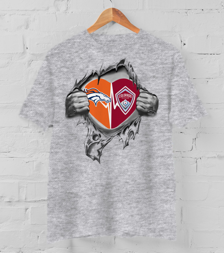 Broncos Colorado Rapids Heart T-Shirt
