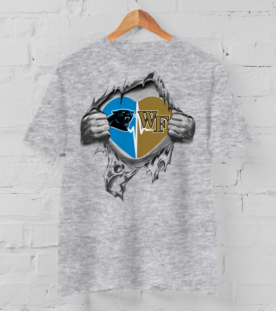 Panthers Wake Forest Heart Divided Loyalty 181 T-Shirt