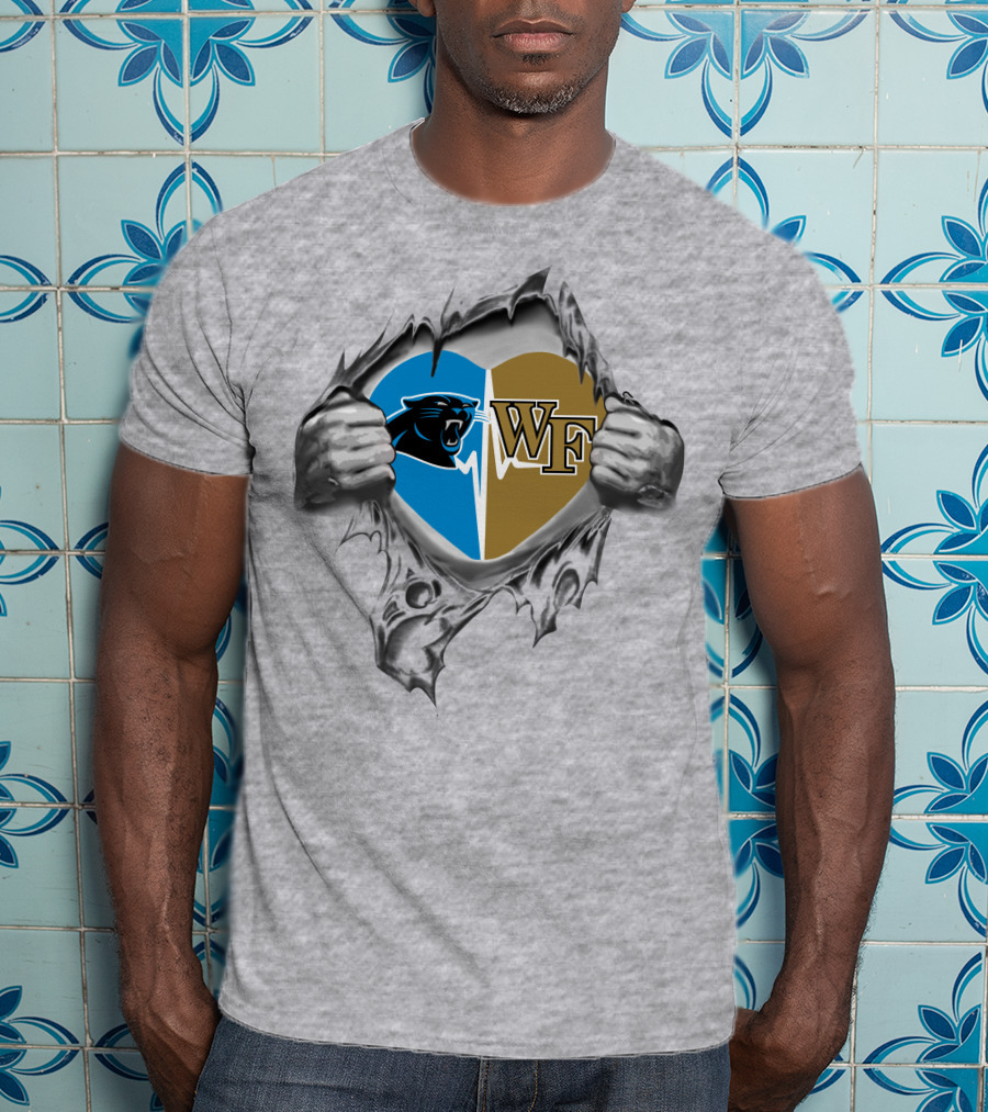 Panthers Wake Forest Heart Divided Loyalty 181 T-Shirt