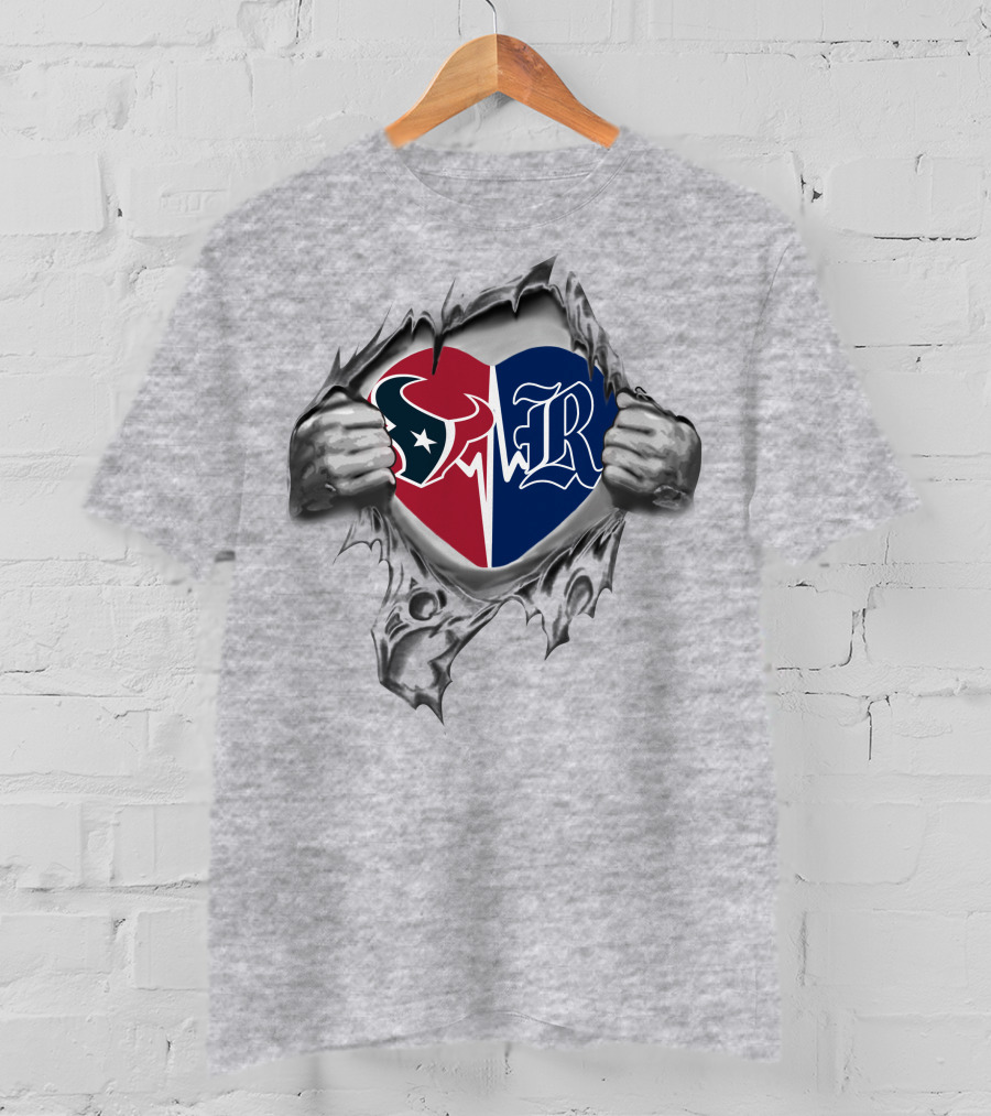 Texans Rice Owls Heart Logo Fusion T-Shirt