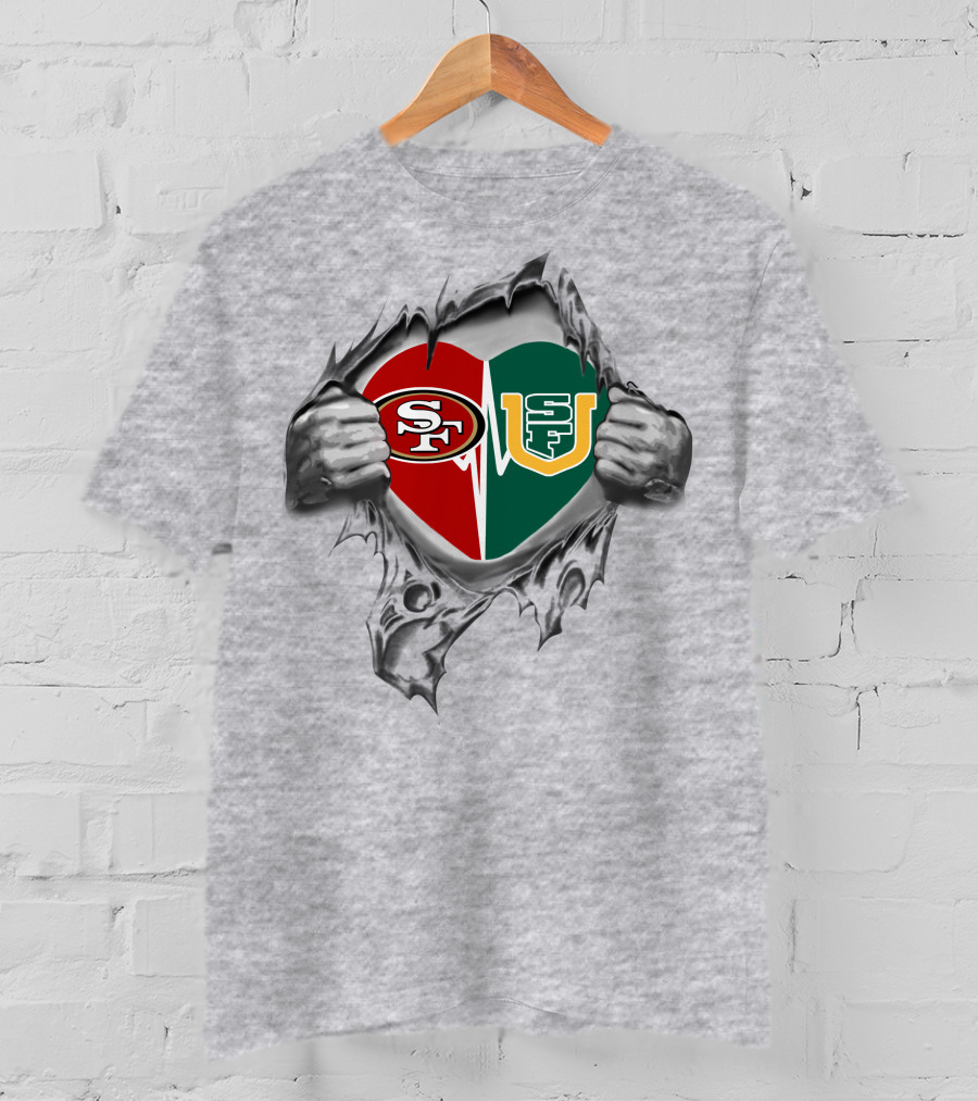 San Francisco 49ers And Dons Heart Design 300-Front T-Shirt