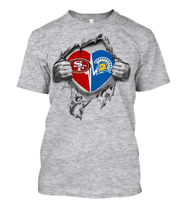 49ers San Jose State Spartans Heart Logo Fan Spirit T-Shirt