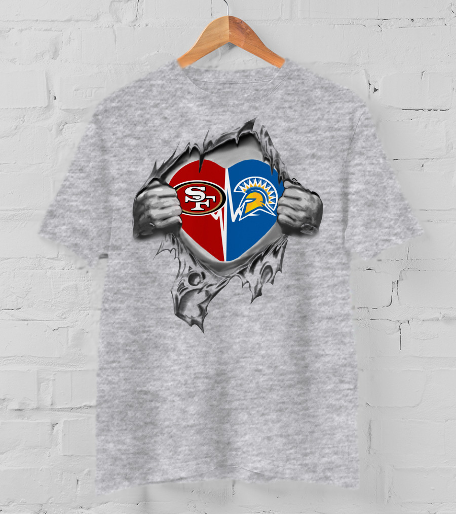 49ers San Jose State Spartans Heart Logo Fan Spirit T-Shirt