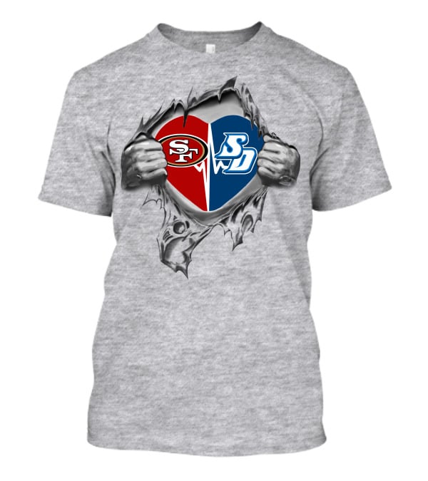 49ers San Diego Toreros Heart T-Shirt