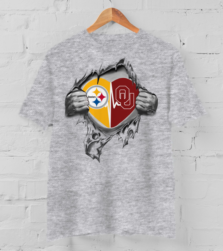Steelers Oklahoma Sooners Heart Inside Me T-Shirt