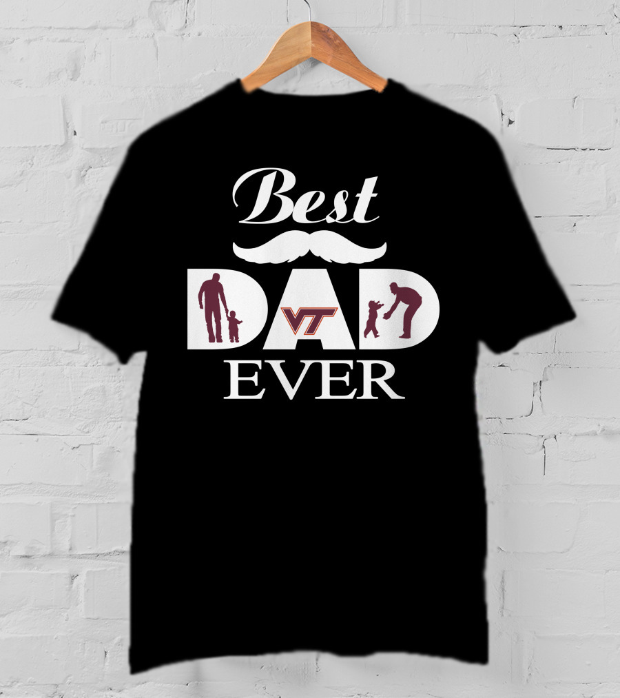 Best Dad Ever Virginia Tech Hokies Vt Silhouette T-Shirt