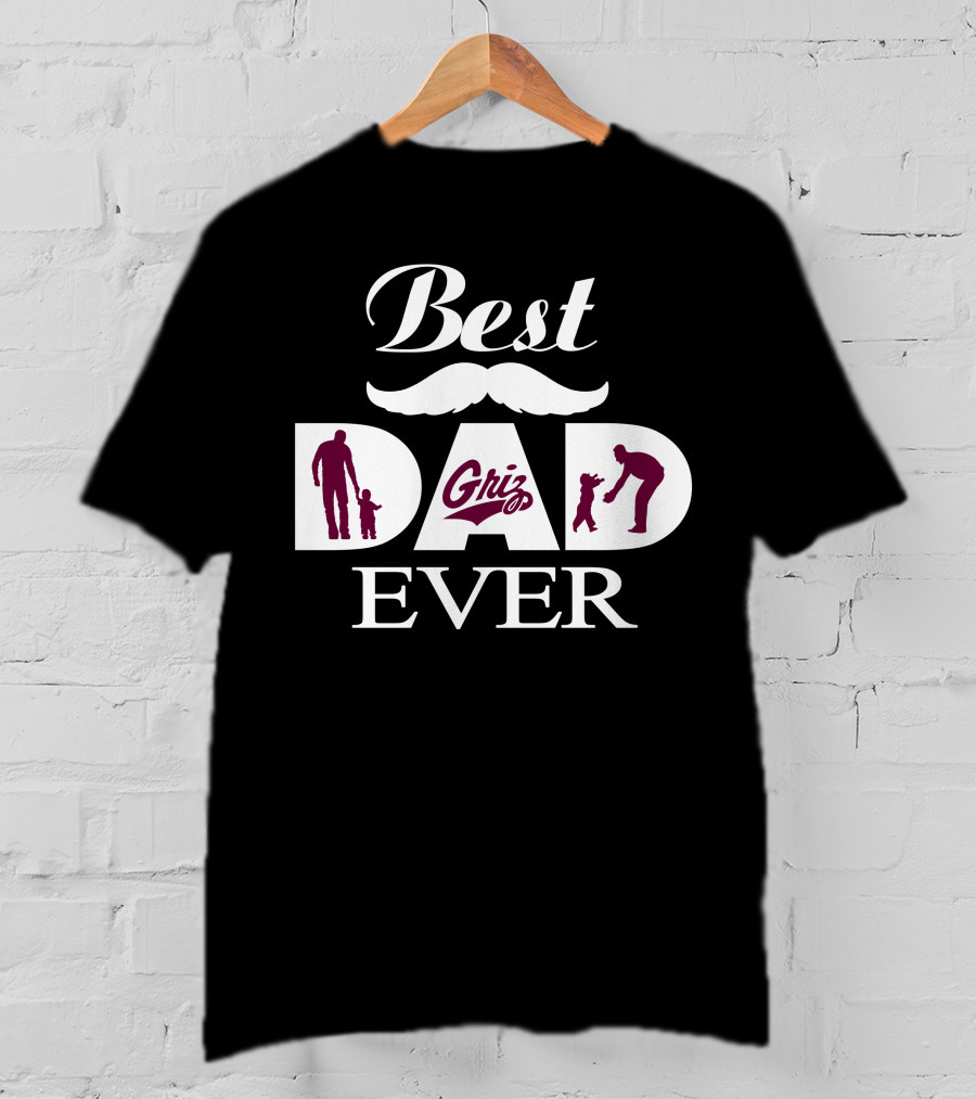 Best Dad Ever Griz Montana 61 Grizzlies T-Shirt