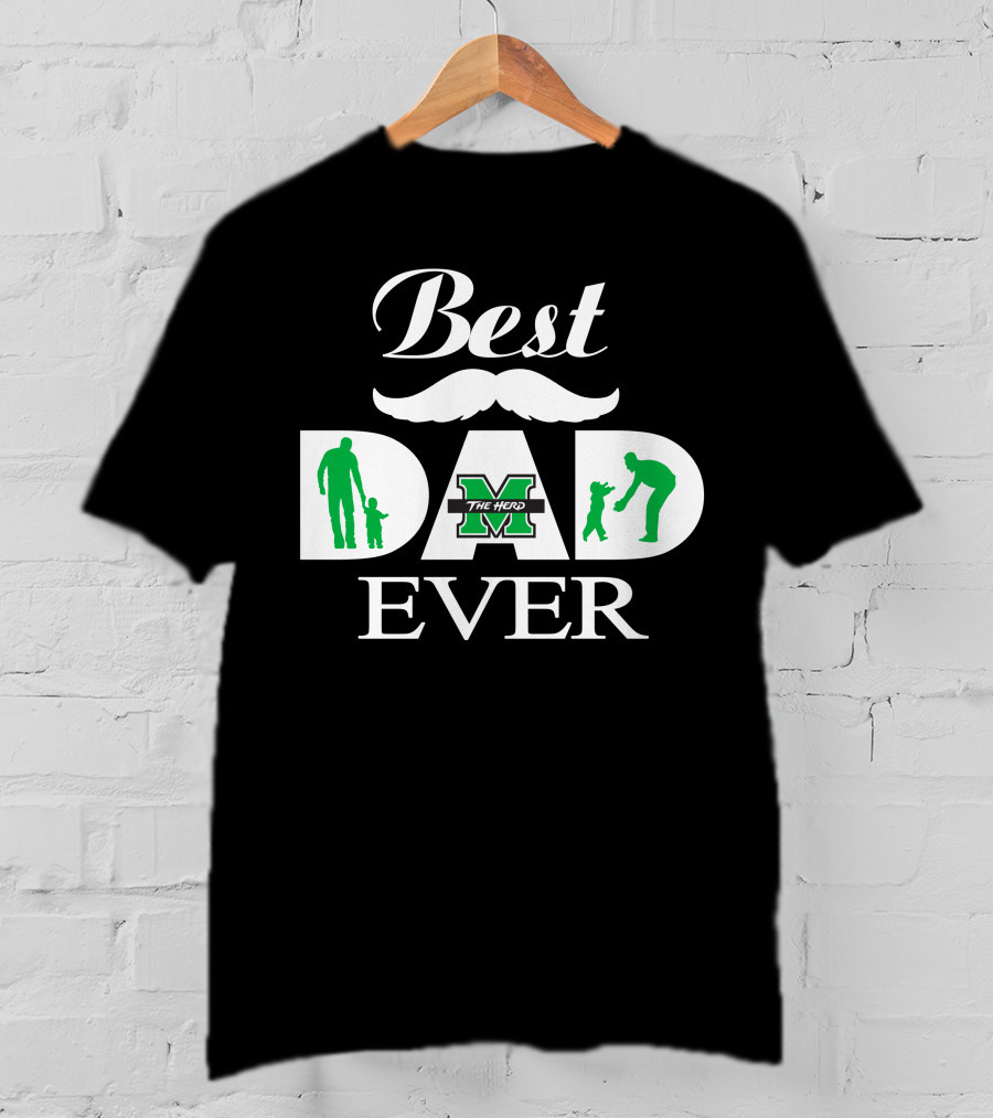 Best Dad Ever Marshall Thundering Herd M Logo Father's Day T-Shirt