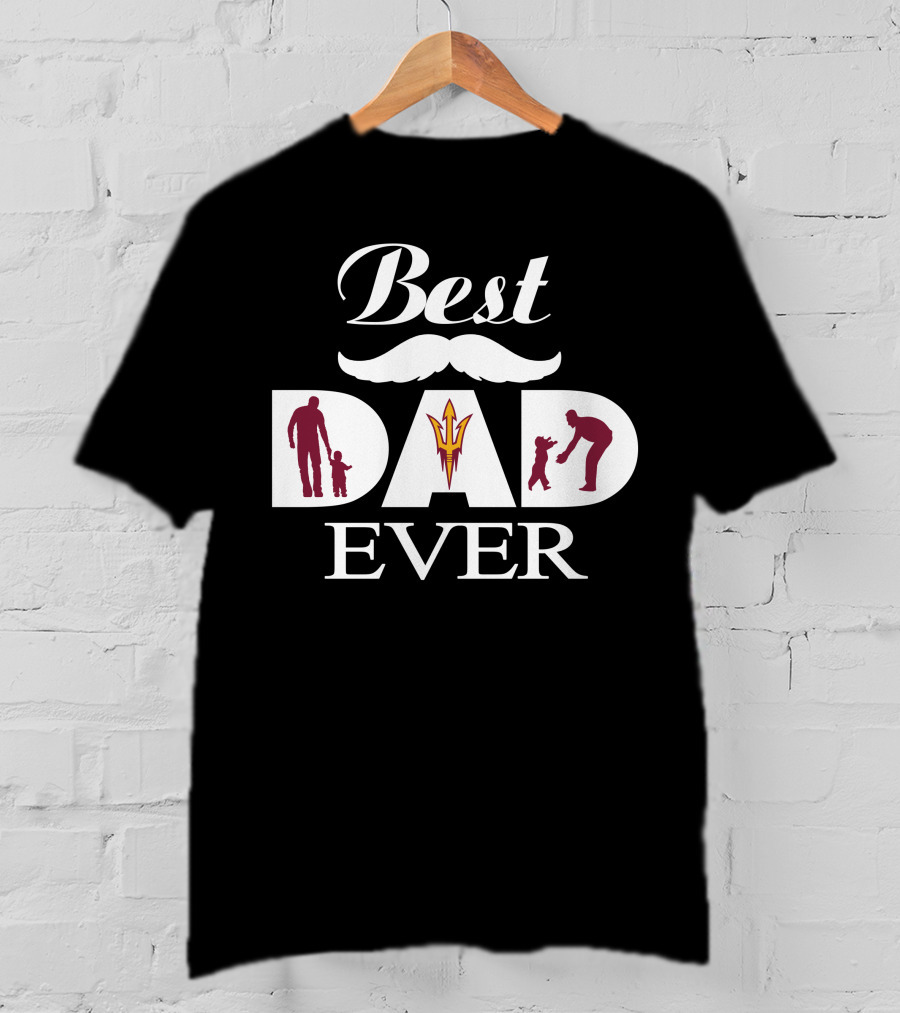Arizona State Sun Devils Best Dad Ever Fathers Mustache Silhouette T-Shirt