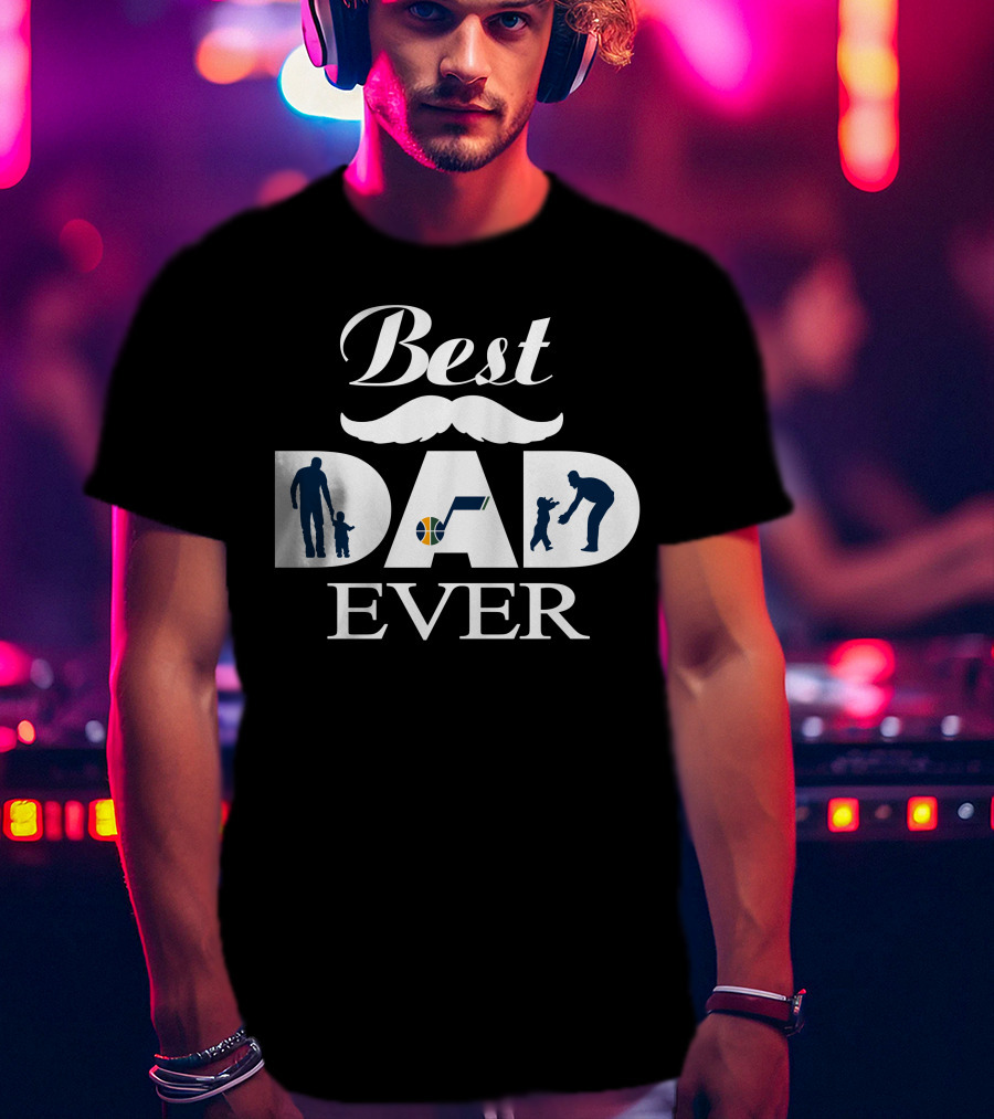Best Dad Ever Utah Jazz Basketball Father's Day Gift T-Shirt
