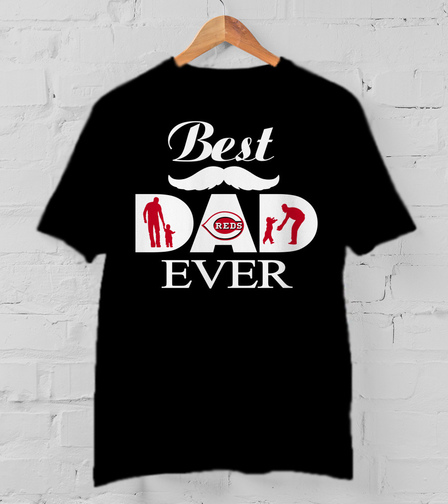 Best Dad Ever Cincinnati Reds Fathers With Children T-Shirt
