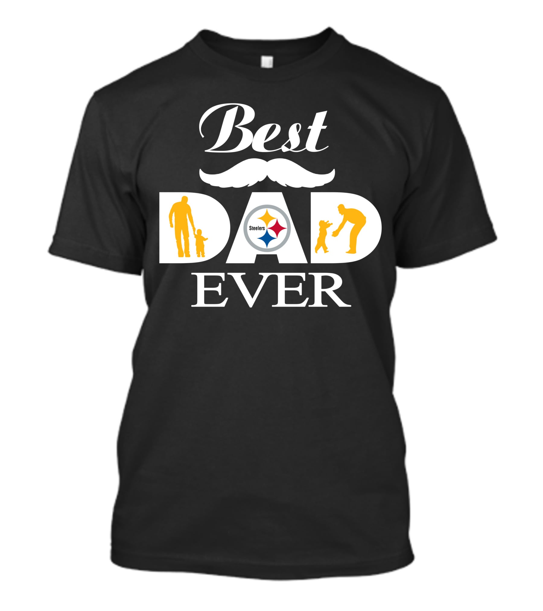 Pittsburgh Steelers Best Dad Ever Football Themed Father And Child Icons T-Shirt