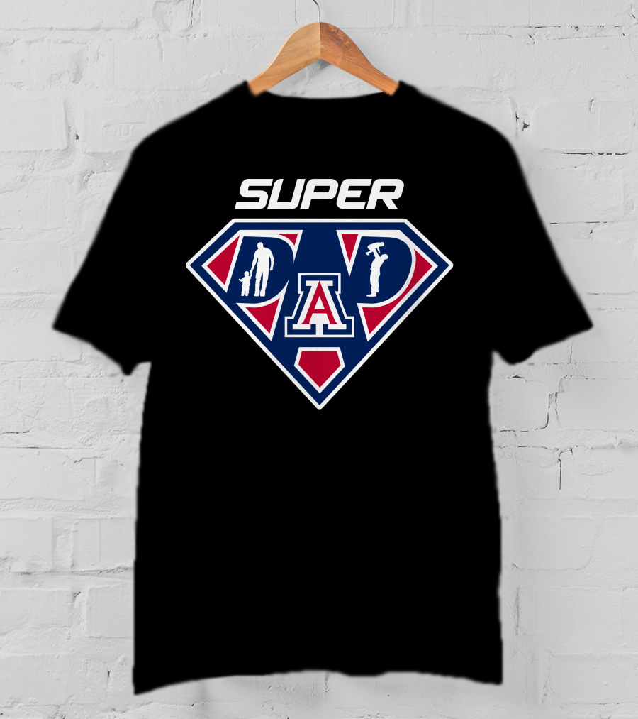 Arizona Wildcats Super Dad Emblem With Silhouette T-Shirt