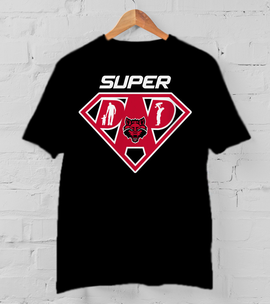 Arkansas State Red Wolves Super Dad Shield T-Shirt