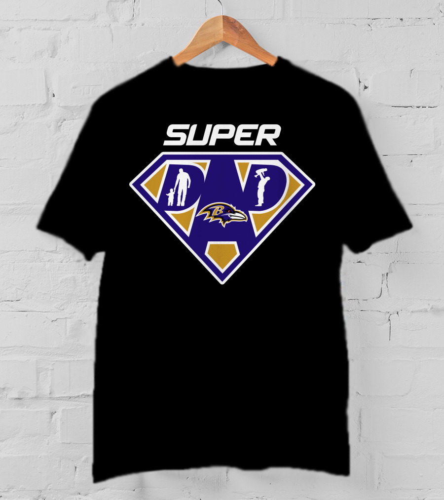 Super Dad Baltimore Ravens Logo Silhouette T-Shirt