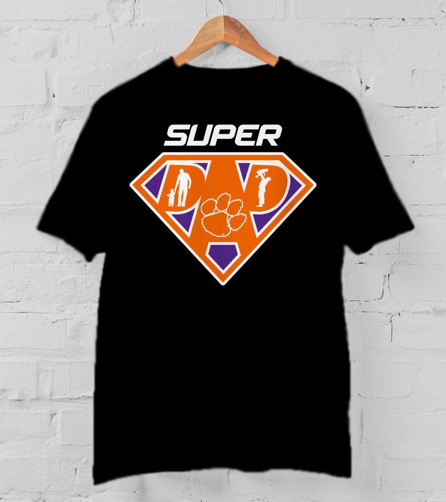 Clemson Tigers Super Dad Hero Emblem T-Shirt