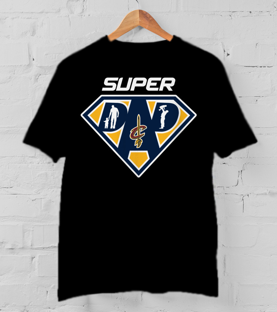 Cleveland Cavaliers Super Dad Emblem With Silhouettes T-Shirt