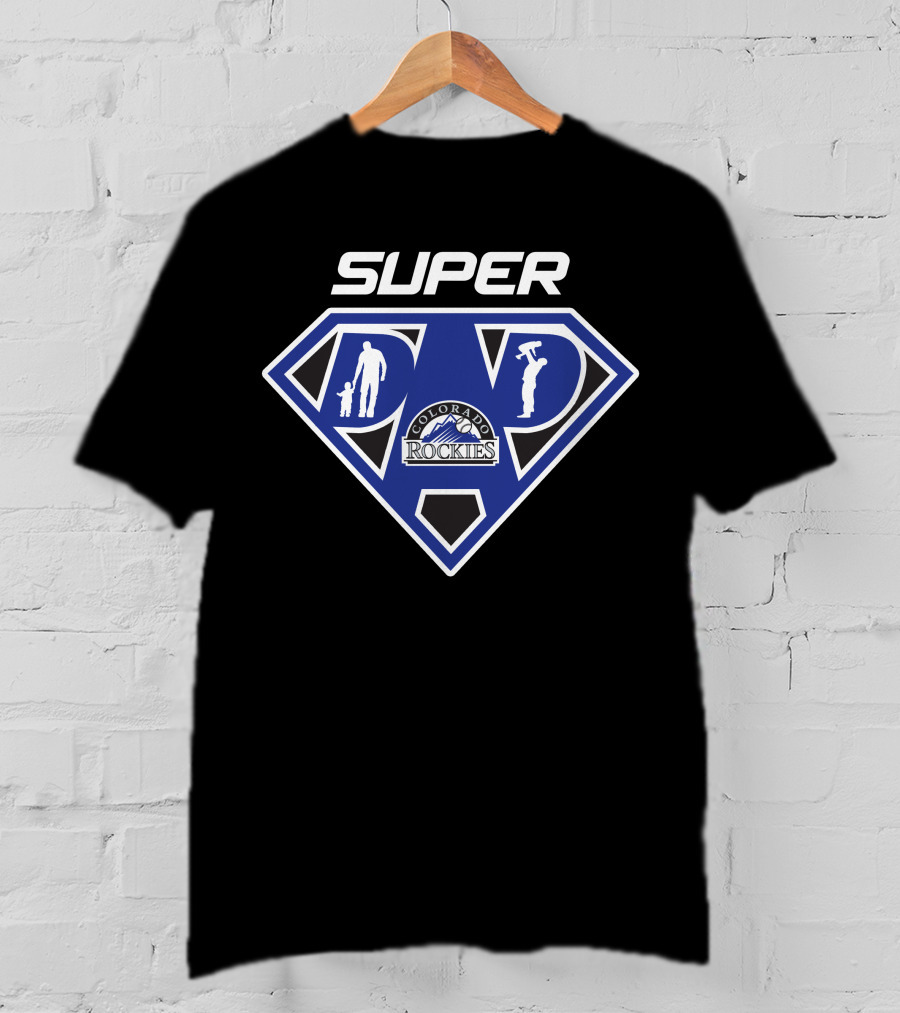 Super Dad Colorado Rockies Logo Hero T-Shirt