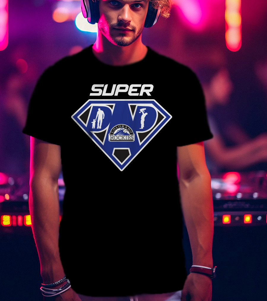 Super Dad Colorado Rockies Logo Hero T-Shirt