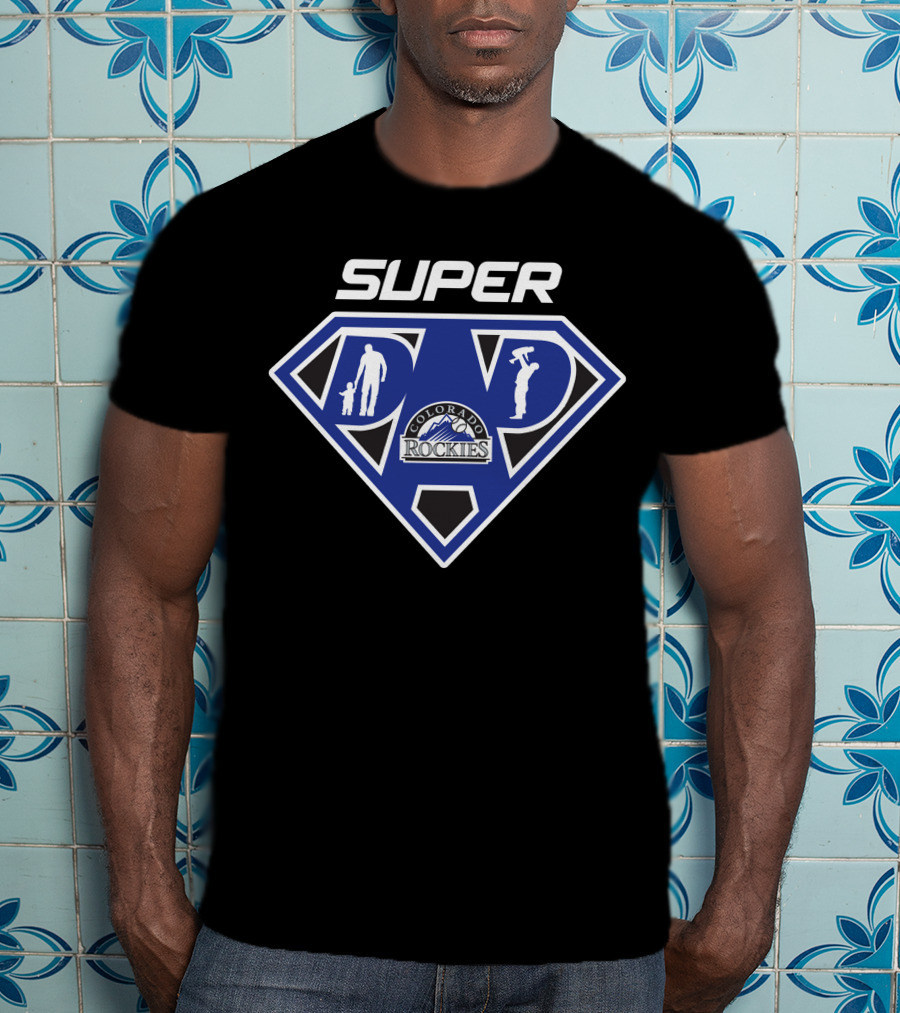 Super Dad Colorado Rockies Logo Hero T-Shirt