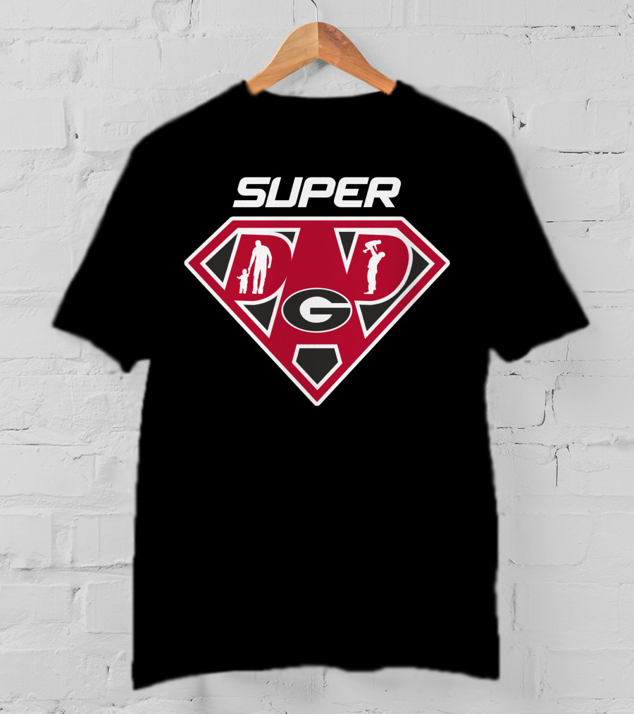 Super Dad Georgia Bulldogs Logo Hero T-Shirt