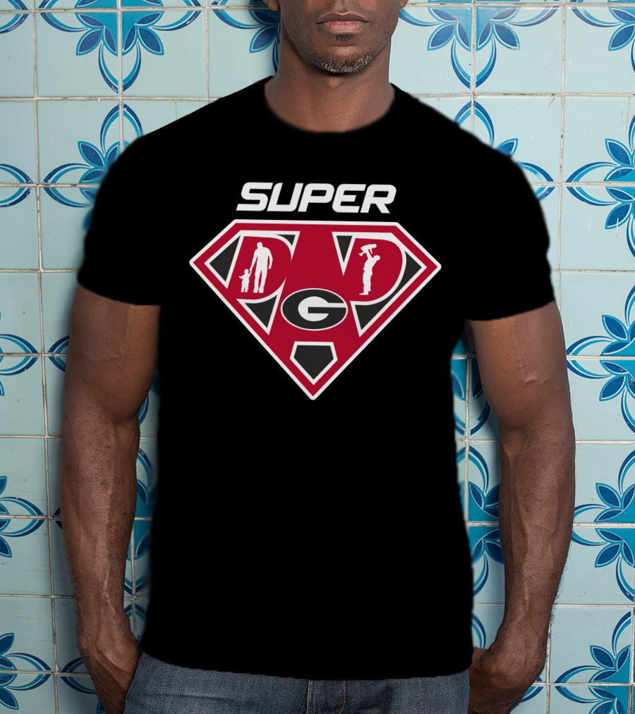 Super Dad Georgia Bulldogs Logo Hero T-Shirt