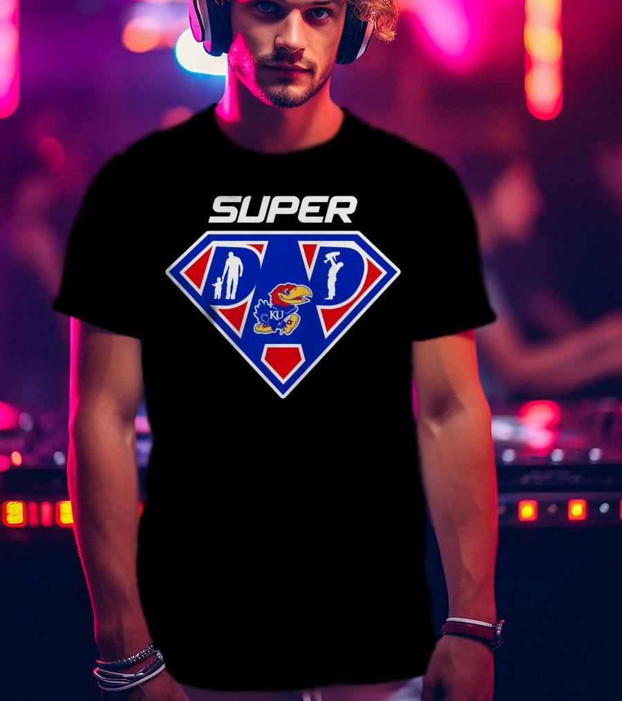 Super Dad Kansas Jayhawks Logo Hero T-Shirt