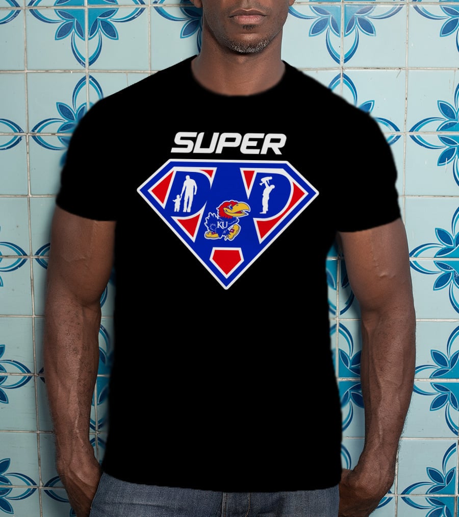 Super Dad Kansas Jayhawks Logo Hero T-Shirt