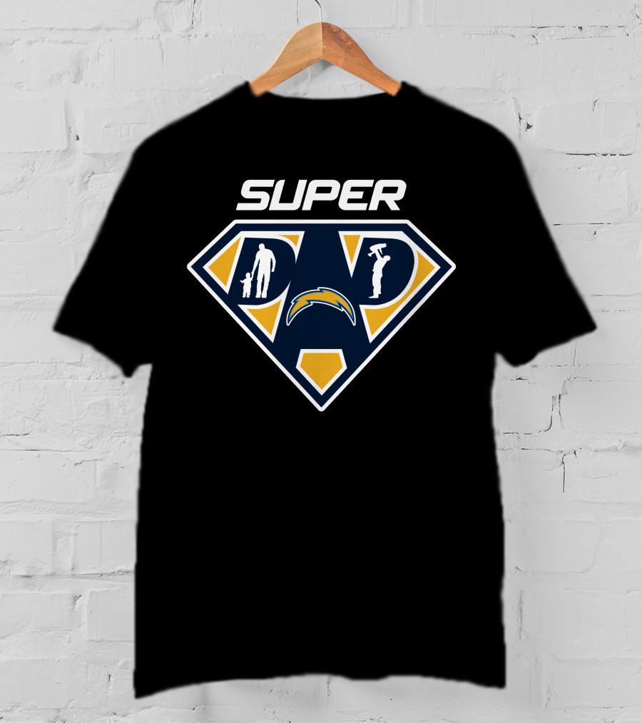 Los Angeles Chargers Super Dad Fatherhood Hero T-Shirt