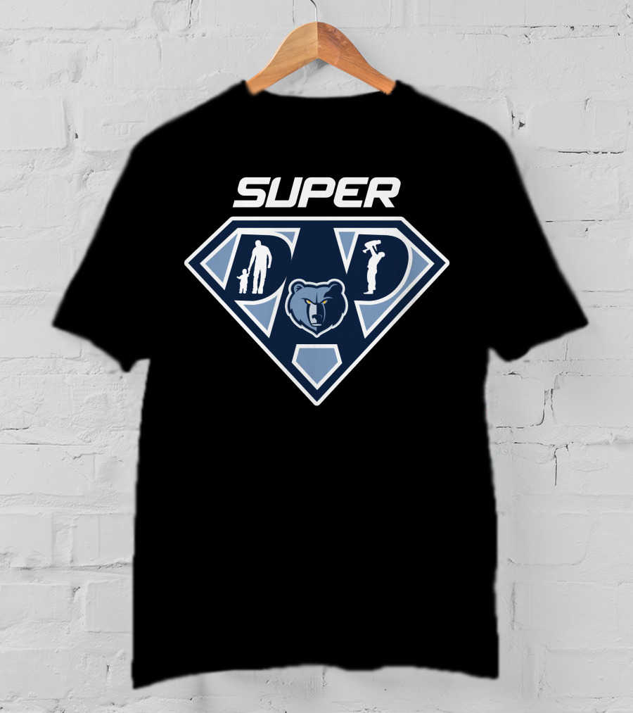 Memphis Grizzlies Super Dad Father's Day Nba Bear T-Shirt