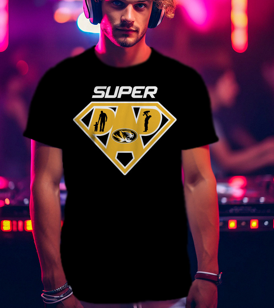 Super Dad Missouri Tigers Logo Hero T-Shirt