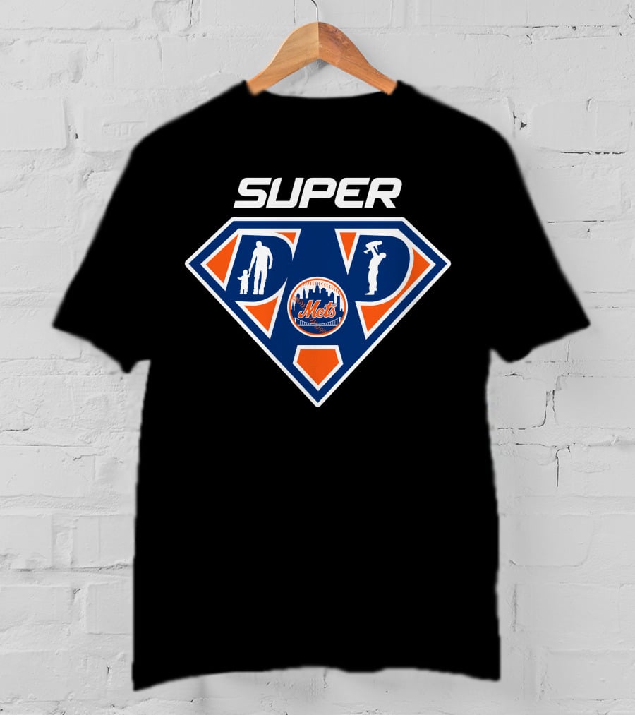 Super Dad New York Mets Logo Icons T-Shirt