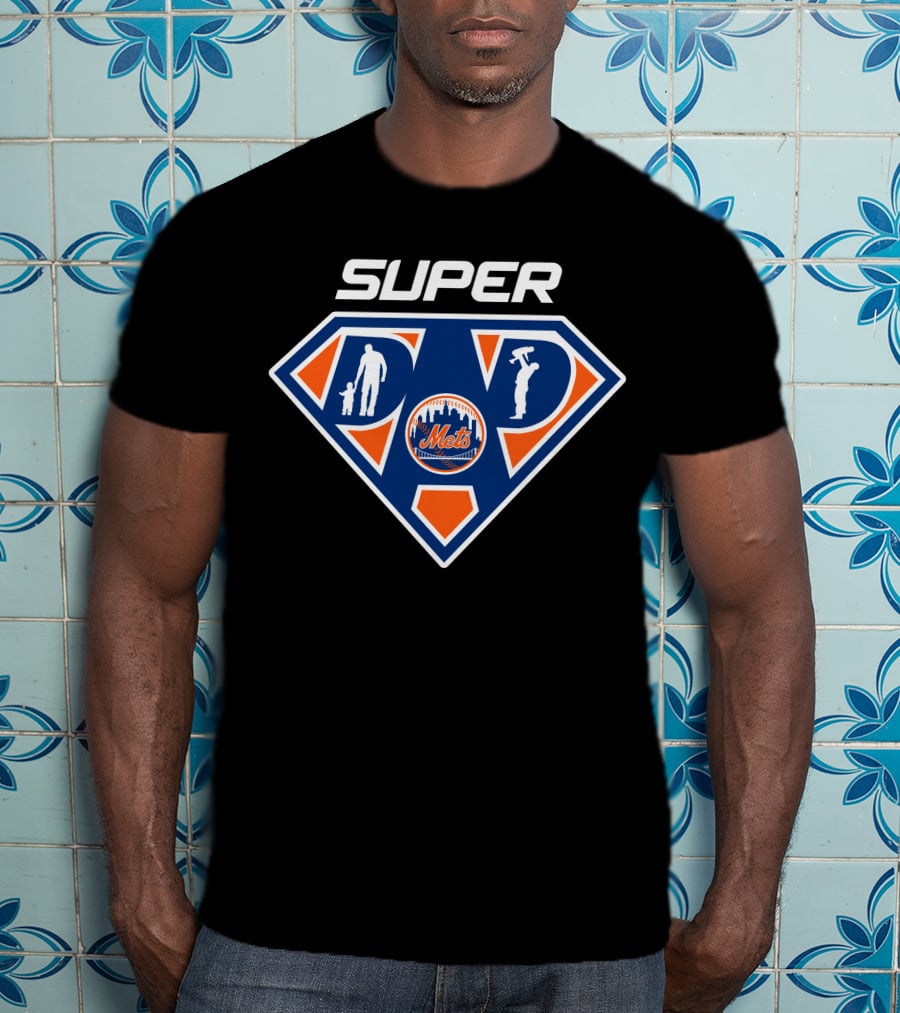 Super Dad New York Mets Logo Icons T-Shirt