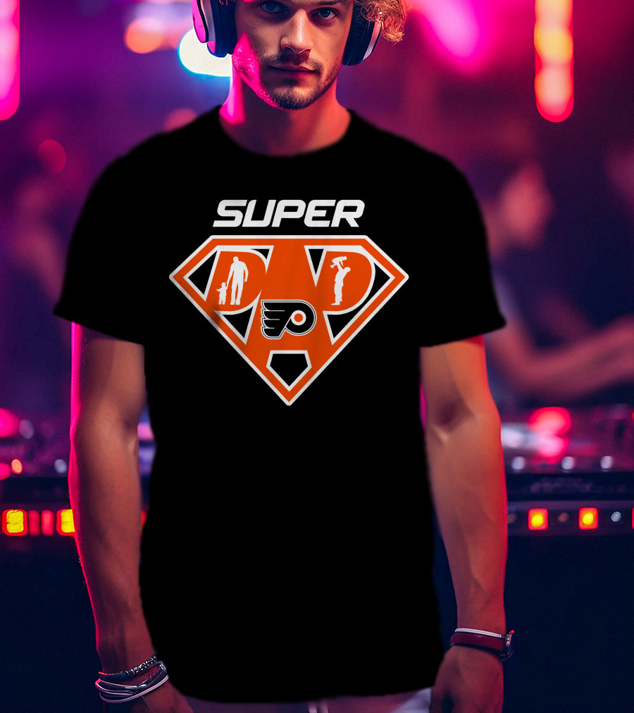 Super Dad Philadelphia Flyers Logo Hero T-Shirt