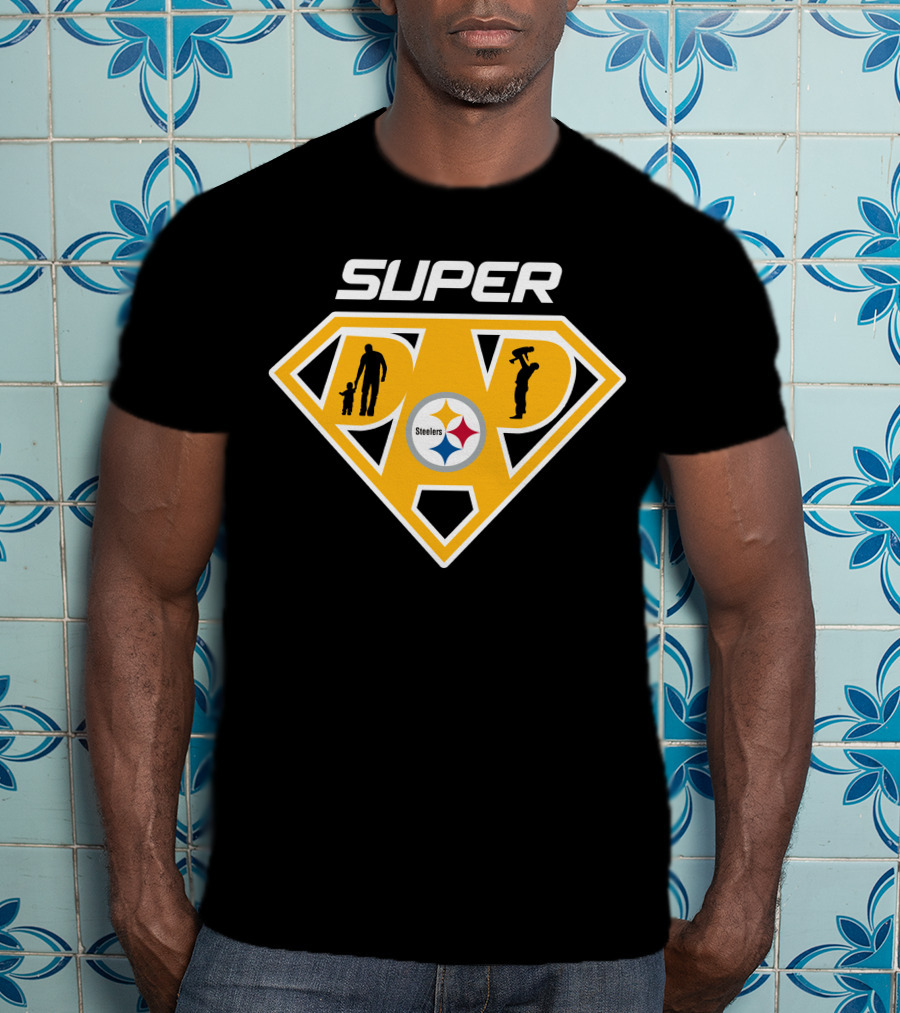 Super Dad Pittsburgh Steelers Logo Silhouette T-Shirt