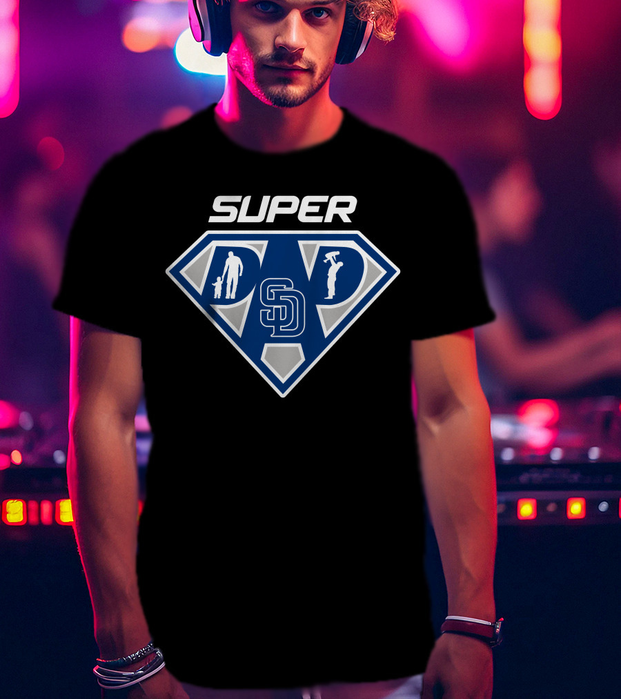 Super San Diego Padres Dad Logo With Iconic Baseball Theme T-Shirt