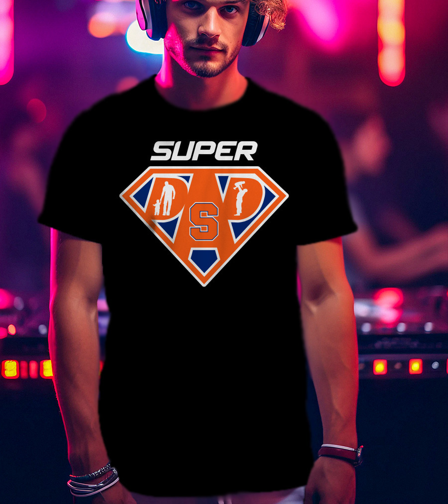 Syracuse Super Dad Shield S Logo Orange T-Shirt